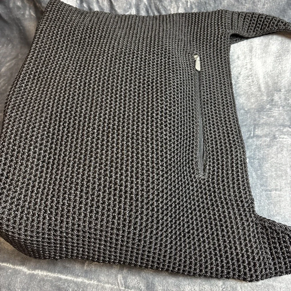 Vintage The Sak Black‎ Hobo Purse Shoulder Bag Woven Knit Rectangle Retro Y2K
